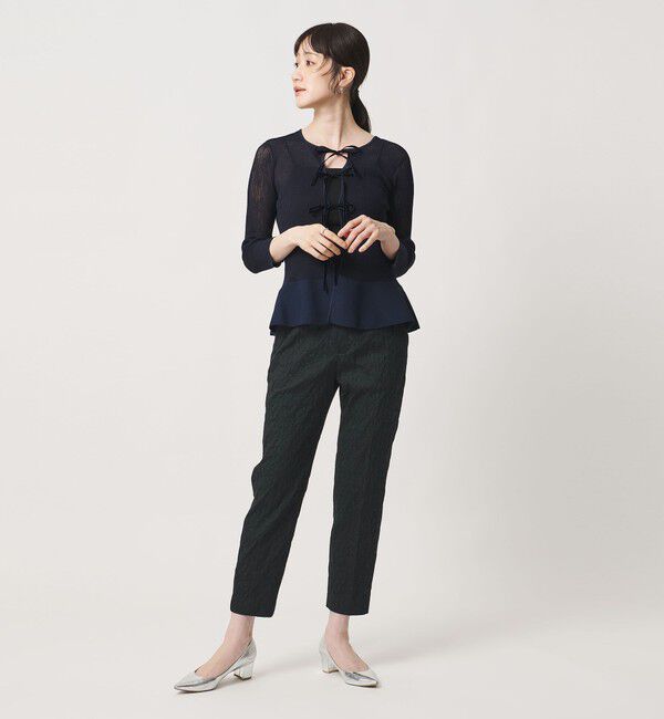 UNITED ARROWS「フクレ ジャガード スリムパンツ ‐ストレッチ ウォッシャブル‐」|スラックス|