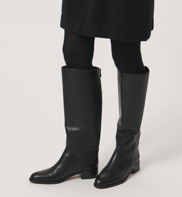 UNITED ARROWS「バックジップ ジョッキー ロングブーツ」|ロングブーツ|