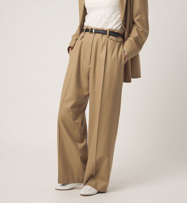 conte「＜conte＞コインポケット タック ワイドパンツ」|その他|BEIGE