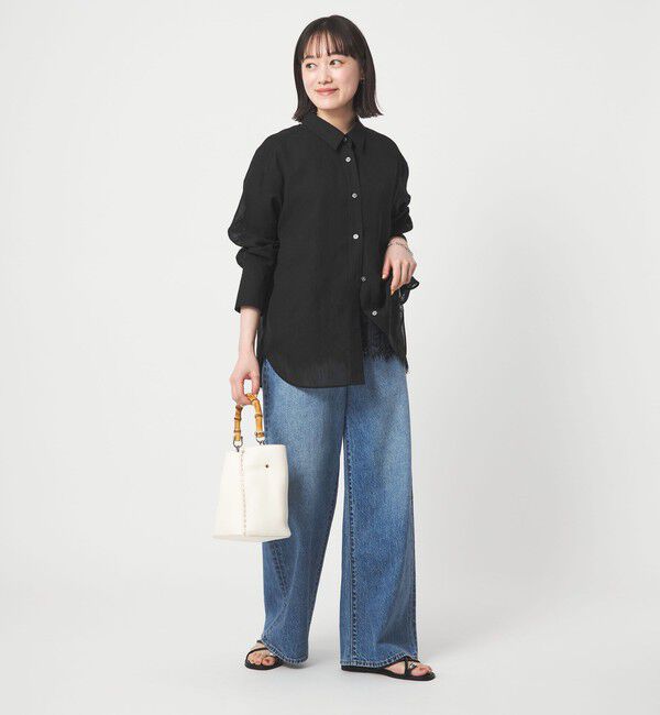 UNITED ARROWS green label relaxing「［size SHORTあり］ラミーライク ロングスリーブシャツ 通気性」|シャツ・ブラウス|
