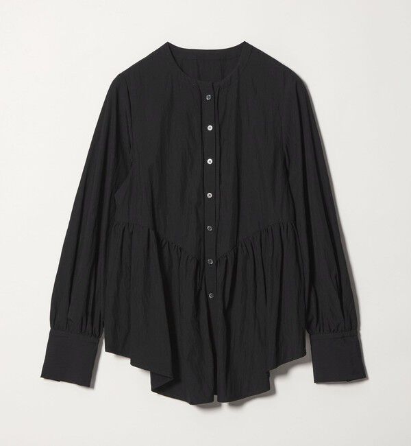 EMMEL REFINES「＜EMMEL REFINES＞EM キリカエギャザー チュニック ブラウス」|シャツ・ブラウス|BLACK