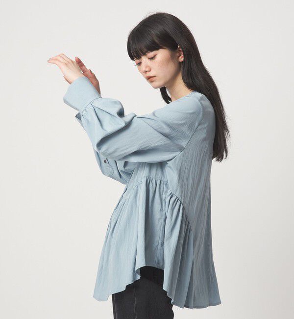 EMMEL REFINES「＜EMMEL REFINES＞EM キリカエギャザー チュニック ブラウス」|シャツ・ブラウス|