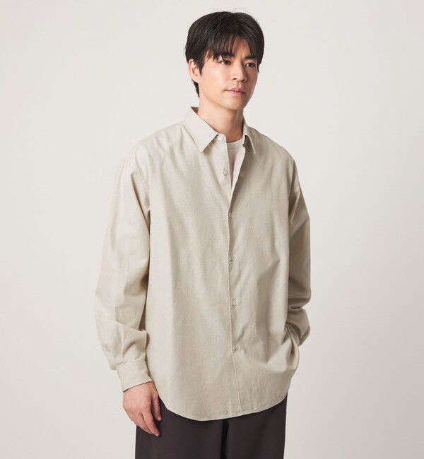 UNITED ARROWS green label relaxing「FINE BASIC スビン オックスフォード レギュラー 長袖 シャツ」|シャツ・ブラウス|BEIGE