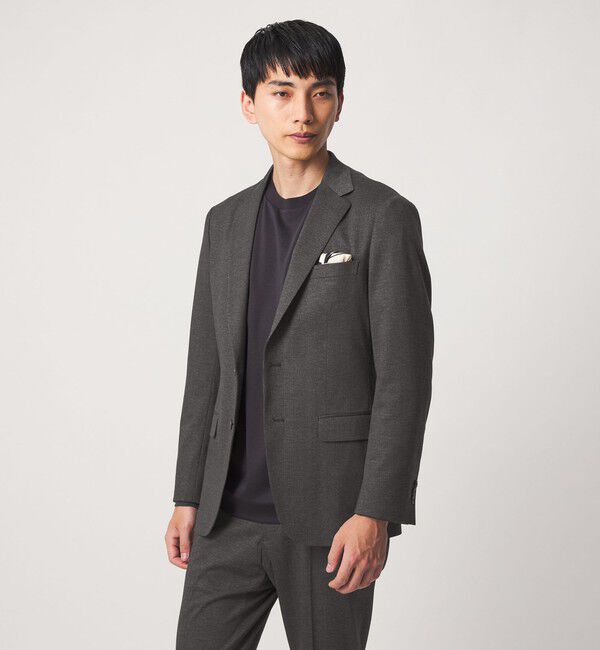 UNITED ARROWS green label relaxing「A+ プリントジャージー グレンプレイド 2B スタンダード セットアップ ジャケット -ストレッチ-」|テーラードジャケット|