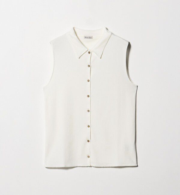 STEVEN ALAN「＜Steven Alan＞コットン ポロカラー ノースリーブ トップス」|Tシャツ・カットソー|