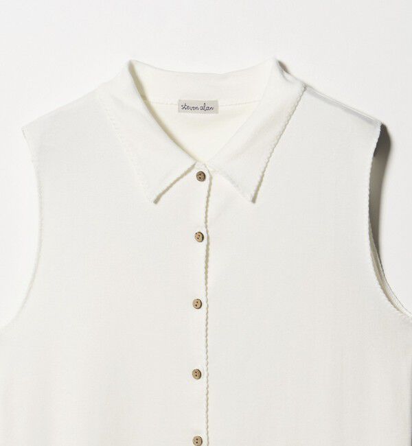 STEVEN ALAN「＜Steven Alan＞コットン ポロカラー ノースリーブ トップス」|Tシャツ・カットソー|