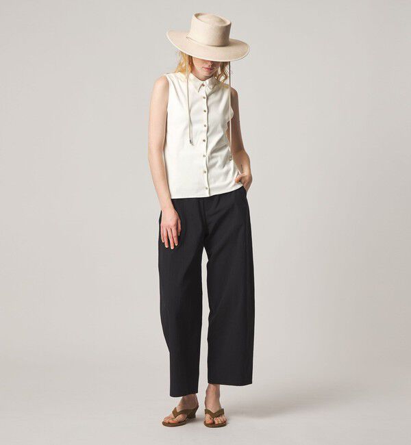 STEVEN ALAN「＜Steven Alan＞コットン ポロカラー ノースリーブ トップス」|Tシャツ・カットソー|