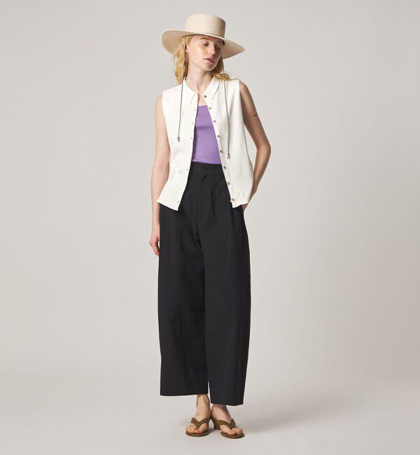STEVEN ALAN「＜Steven Alan＞コットン ポロカラー ノースリーブ トップス」|Tシャツ・カットソー|