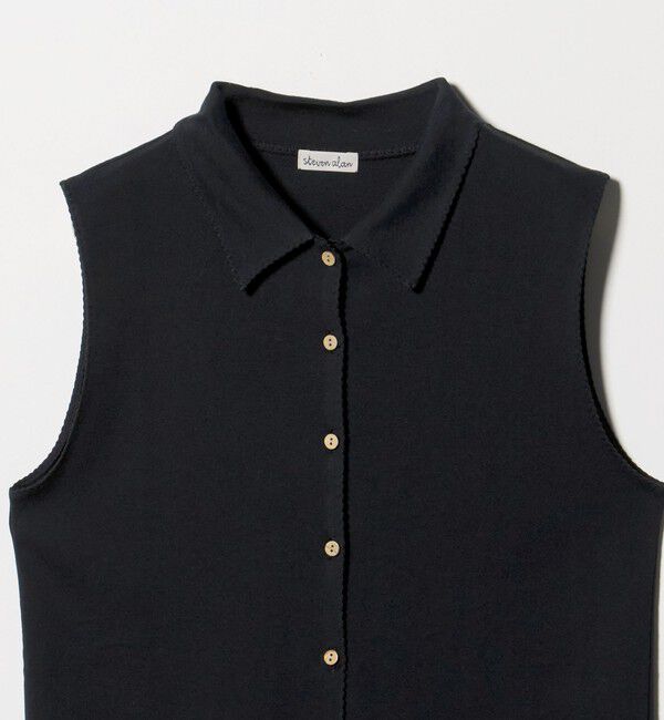 STEVEN ALAN「＜Steven Alan＞コットン ポロカラー ノースリーブ トップス」|Tシャツ・カットソー|