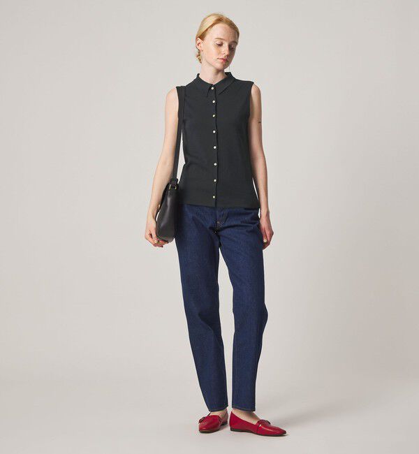 STEVEN ALAN「＜Steven Alan＞コットン ポロカラー ノースリーブ トップス」|Tシャツ・カットソー|