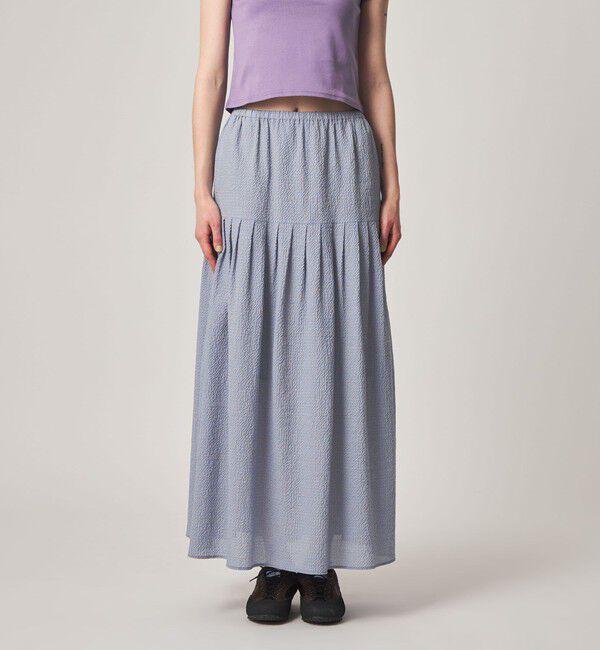 STEVEN ALAN「＜Steven Alan＞コットン サッカー タック ロング スカート」|スカート|