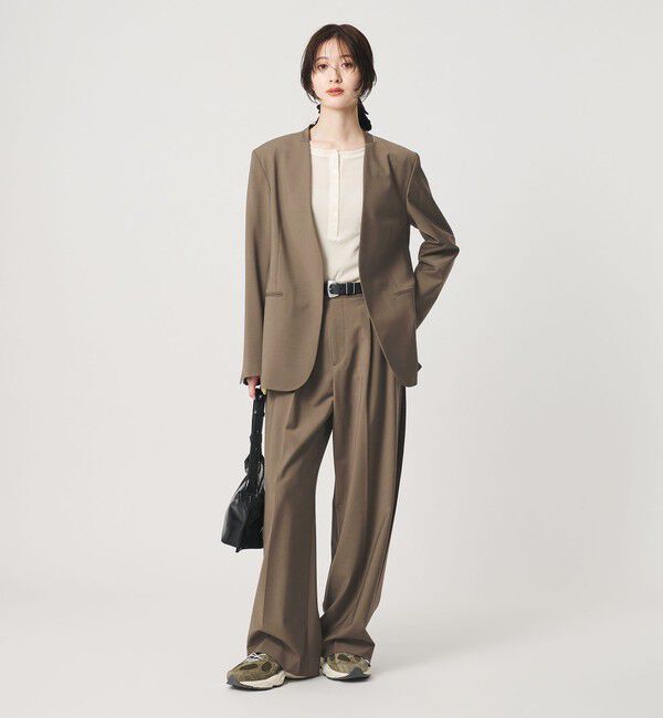 BEAUTY&YOUTH UNITED ARROWS「毛ポリエステルブレンド トロピカル カラーレスジャケット」|ノーカラージャケット|
