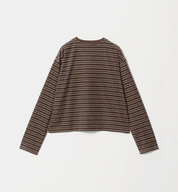 BEAUTY&YOUTH UNITED ARROWS「ベロアボーダー ロングスリーブ Tシャツ」|Tシャツ・カットソー|