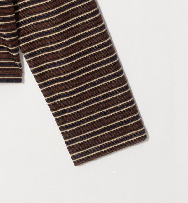 BEAUTY&YOUTH UNITED ARROWS「ベロアボーダー ロングスリーブ Tシャツ」|Tシャツ・カットソー|
