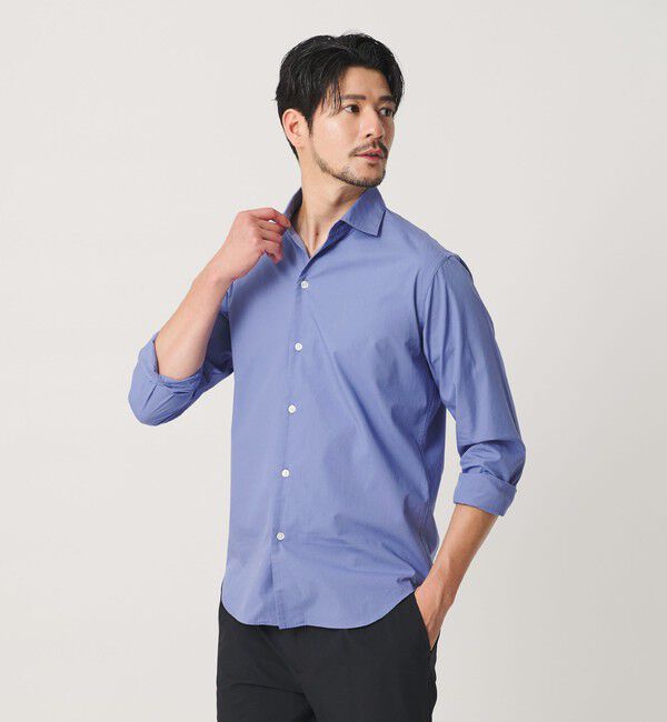 BEAUTY&YOUTH UNITED ARROWS「【WEB限定 WARDROBE SMART】コットン ワイドカラー スキッパー シャツ」|シャツ・ブラウス|
