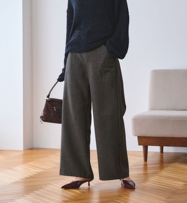 BEAUTY&YOUTH UNITED ARROWS「【WEB限定 Wardrobe DAILY MINIMAL】メランジ ステッチワイドパンツ ウォッシャブル」|スラックス|