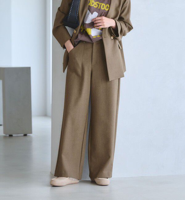 BEAUTY&YOUTH UNITED ARROWS「【WEB限定 Wardrobe DAILY MINIMAL】メランジ ステッチワイドパンツ ウォッシャブル」|スラックス|