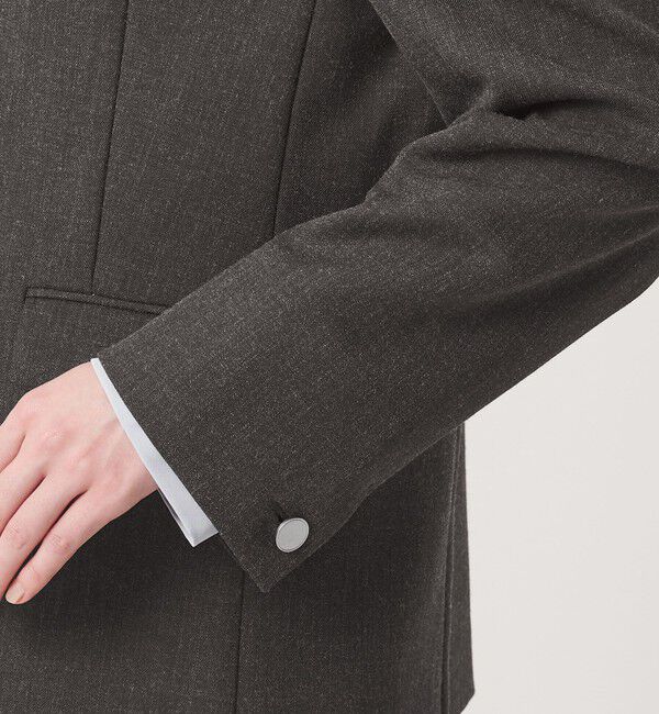 BEAUTY&YOUTH UNITED ARROWS「【WEB限定 Wardrobe DAILY MINIMAL】メランジ ダブルノーカラージャケット ウォッシャブル」|ノーカラージャケット|