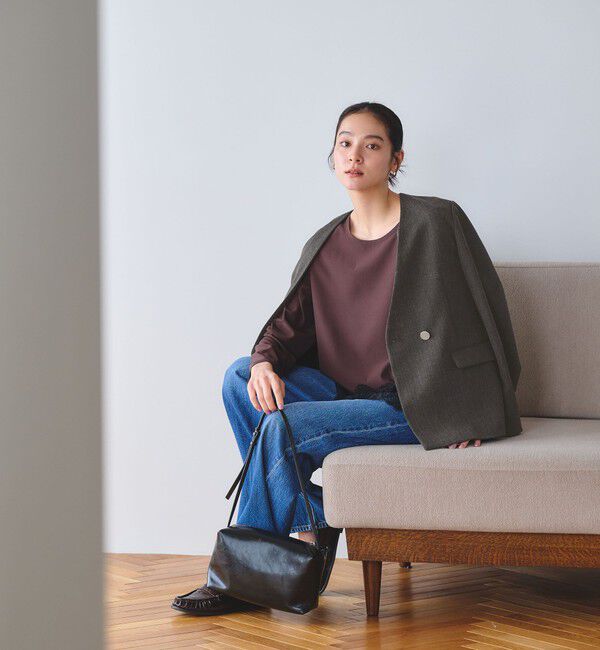 BEAUTY&YOUTH UNITED ARROWS「【WEB限定 Wardrobe DAILY MINIMAL】メランジ ダブルノーカラージャケット ウォッシャブル」|ノーカラージャケット|