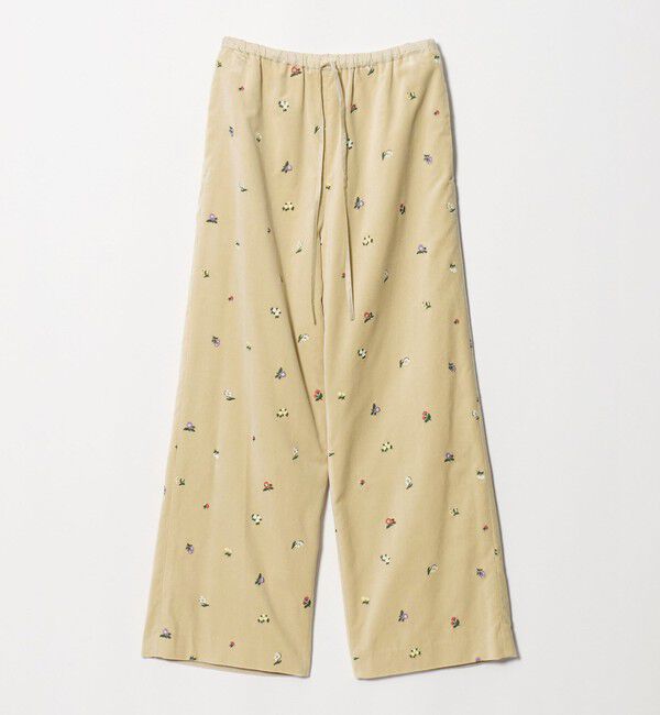 BEAUTY&YOUTH UNITED ARROWS「ベロア エンブロイダリー イージーパンツ」|チノ|NATURAL