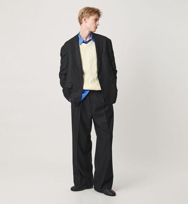 BEAUTY&YOUTH UNITED ARROWS「N/SUIT サキソニー 2プリーツ ワイド スラックス」|チノ|