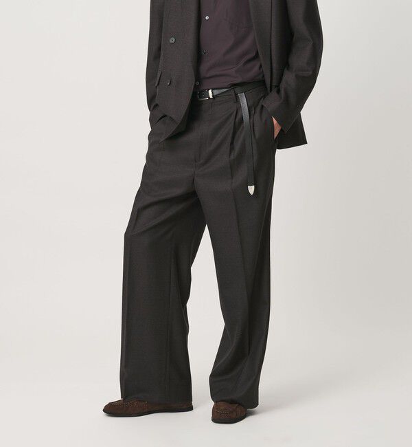 BEAUTY&YOUTH UNITED ARROWS「N/SUIT サキソニー 2プリーツ ワイド スラックス」|チノ|