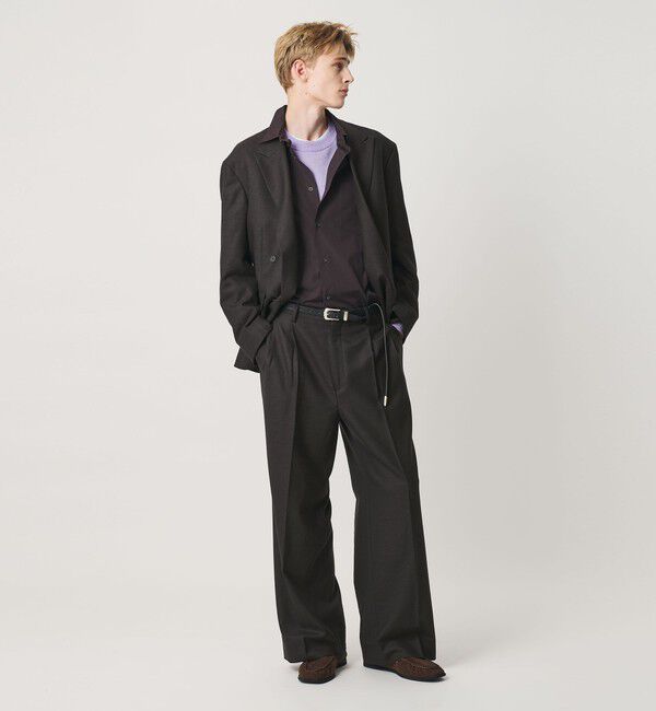 BEAUTY&YOUTH UNITED ARROWS「N/SUIT サキソニー 2プリーツ ワイド スラックス」|チノ|