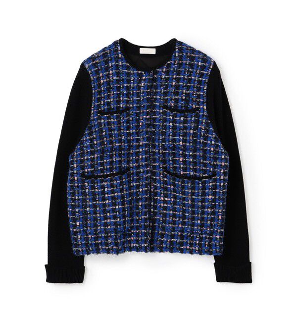 Ballsey「【WEB先行予約】チェックコンビ 4ポケットカーディガン」|カーディガン|66 ブルー系