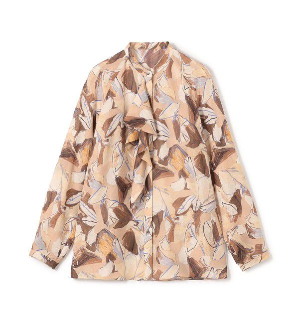 TOMORROWLAND collection「レイヤーリーフプリント ボウタイブラウス」|シャツ・ブラウス|34 ピンク系