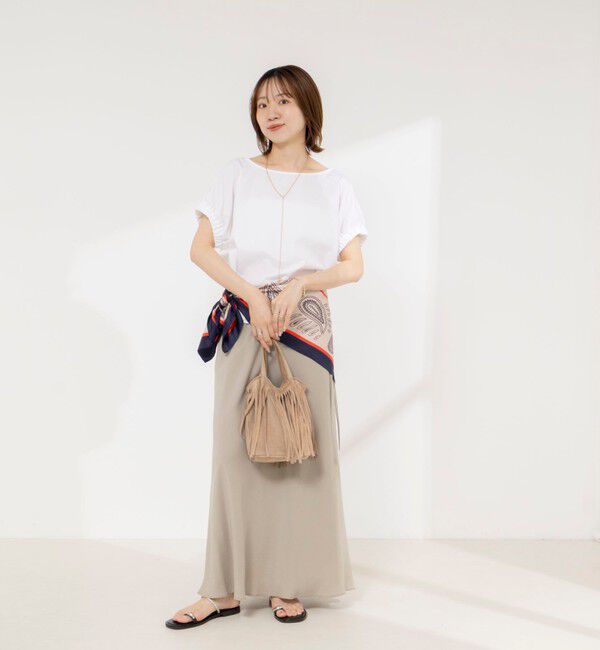 NOLLEY'S「《セットアップ対応》ウォッシャブルエクセルテックタンブラーギャザーフレンチスリーブブラウス」|シャツ・ブラウス|
