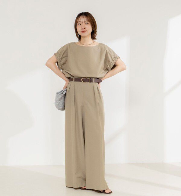 NOLLEY'S「《セットアップ対応》ウォッシャブルエクセルテックタンブラーギャザーフレンチスリーブブラウス」|シャツ・ブラウス|