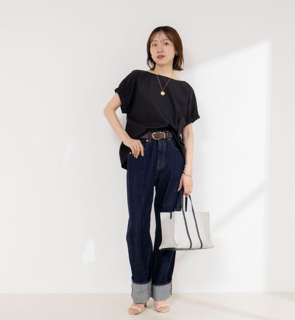 NOLLEY'S「《セットアップ対応》ウォッシャブルエクセルテックタンブラーギャザーフレンチスリーブブラウス」|シャツ・ブラウス|