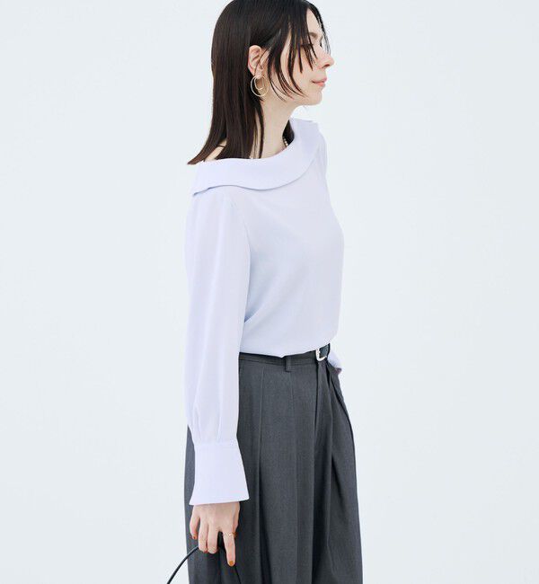 NOLLEY'S sophi「ウォッシャブルロールカラージョーゼットブラウス」|シャツ・ブラウス|