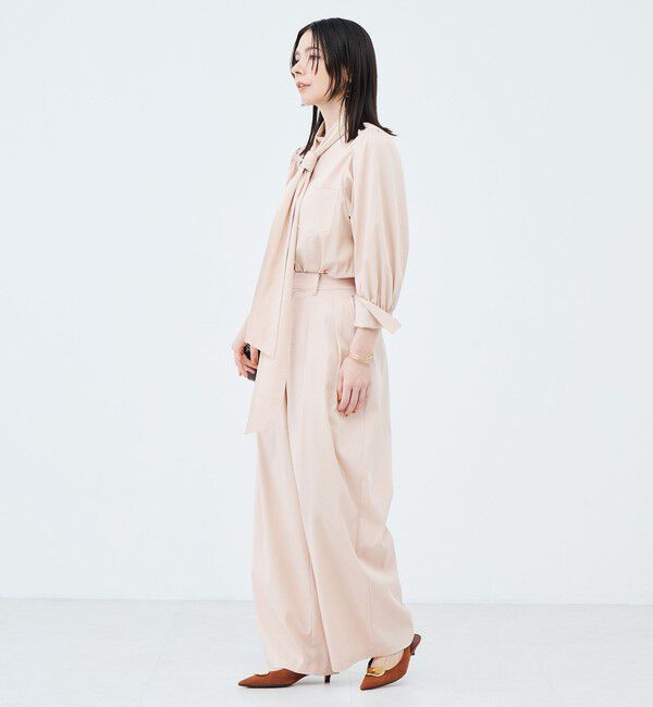 NOLLEY'S sophi「《セットアップ対応》ウォッシャブルバイオツイルタックワイドパンツ」|その他|