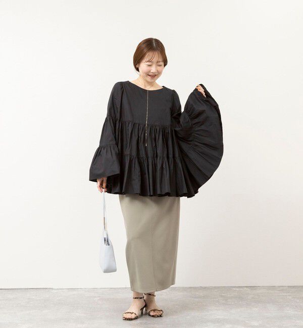 NOLLEY'S sophi「【BECシリーズ】《セットアップ対応》ウォッシャブルライトダンボールジョーゼット2WAYタイトスカート」|タイト|
