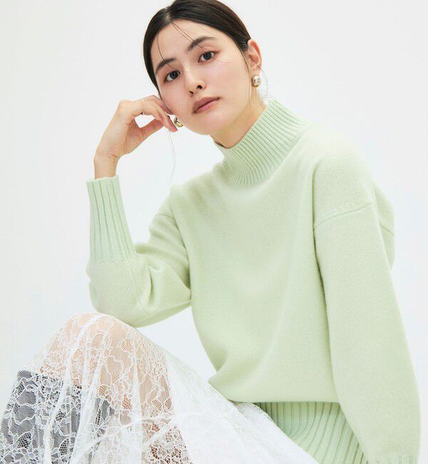 NOLLEY'S sophi「カシミヤ混紡毛ハイネックプルオーバー」|ニット・セーター|イエローグリーン
