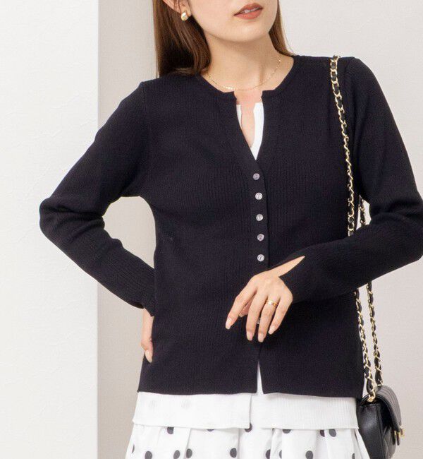 NOLLEY'S「【TORRAZZO DONNA/トラッゾドンナ】Layered V-Neck Top」|ニット・セーター|ブラック