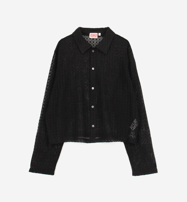  「INDIA INDUSTRY | ドットレース シャツカーディガン WOMEN」|シャツ・ブラウス|BLACK
