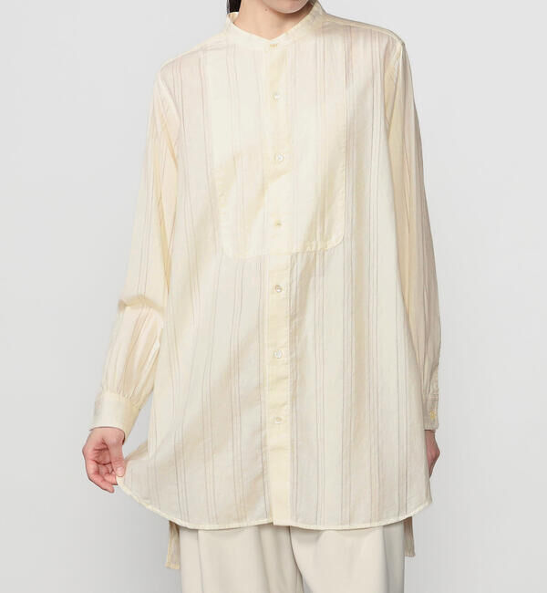  「INDIA INDUSTRY | コットン バンドカラーブザムチュニックシャツ WOMEN」|シャツ・ブラウス|