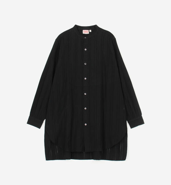  「INDIA INDUSTRY | コットン バンドカラーブザムチュニックシャツ WOMEN」|シャツ・ブラウス|BLACK