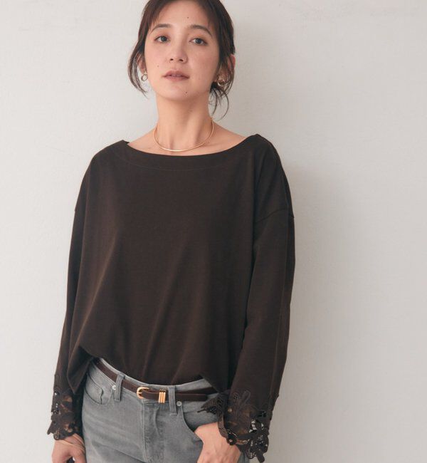  「【接触冷感/透湿性/紫外線防止】レースカフスカットソー」|Tシャツ・カットソー|