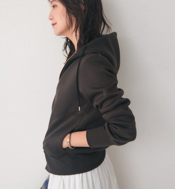  「【WEB限定】スポンジダンボールZIPパーカーカットソー」|パーカー|ブラウン