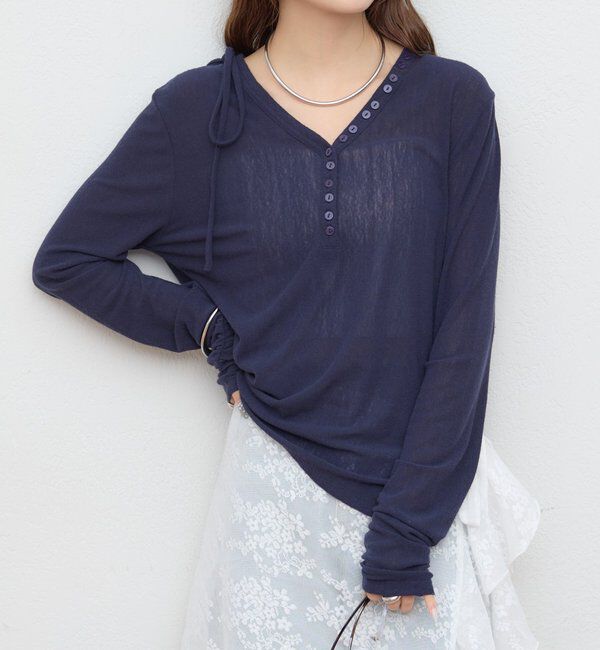  「サイドスリットヘンリーカットソー」|Tシャツ・カットソー|