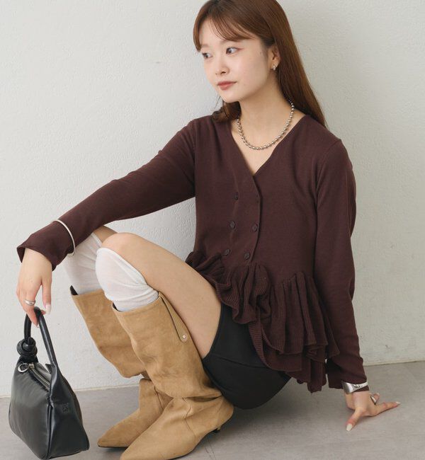  「ペプラムダブルボタンニット」|ニット・セーター|