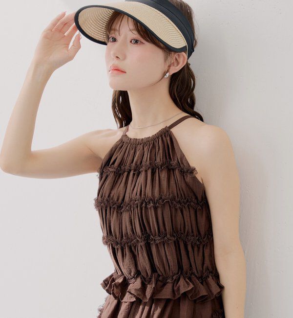  「【SALON  by Chico】ホルターはさみレースロングワンピース」|ワンピース|