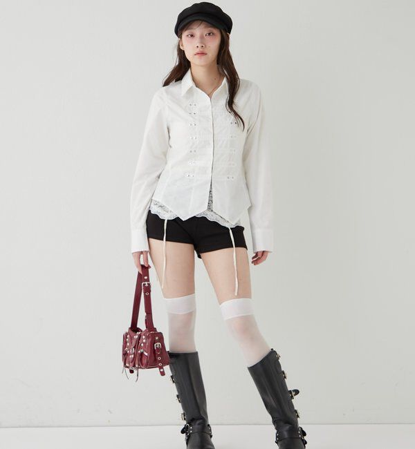  「【26AW新色カラーあり】レースガータートップス」|Tシャツ・カットソー|