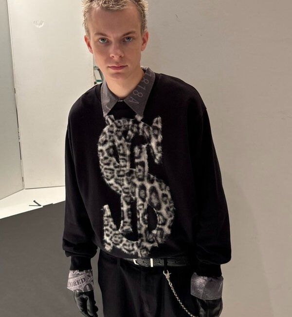  「【26AW LOOK掲載品番】【Sourcream】$ロゴファースウェット」|Tシャツ・カットソー|ブラック