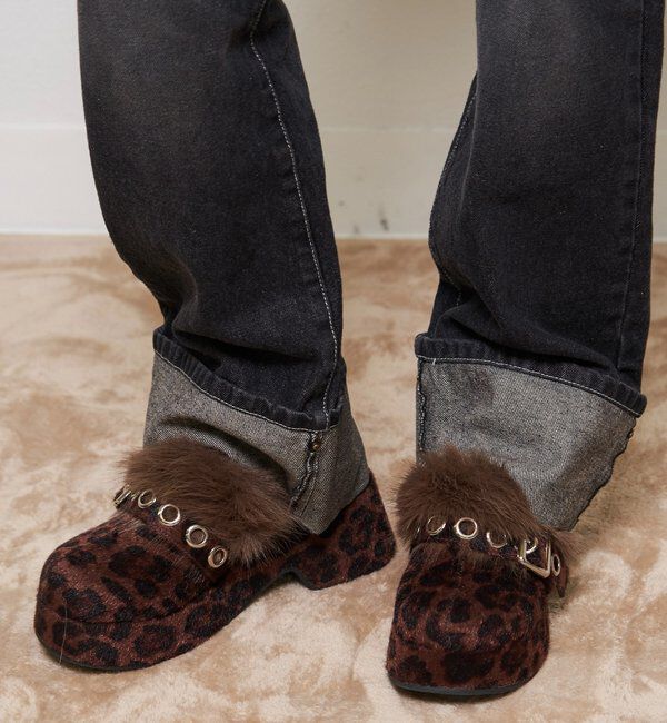  「【26AW LOOK掲載・WEB限定カラーあり】【SLOPPY】ファーベルトサボ」|ロングブーツ|