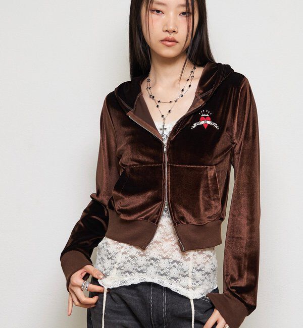  「【26AW LOOK掲載品番】ベロアインクドチビパーカー」|パーカー|