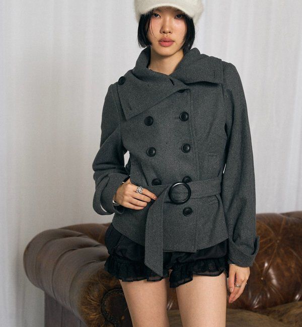  「【26AW LOOK掲載品番】ワイドカラーベルテッドPコート」|その他|